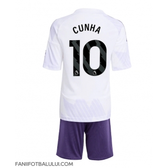 Manchester United Matheus Cunha #10 Echipament de Fotbal Replică 2025-26 Copii Deplasare (+ Șorturi)